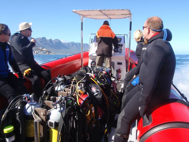 On the way to a dive off Cape Town