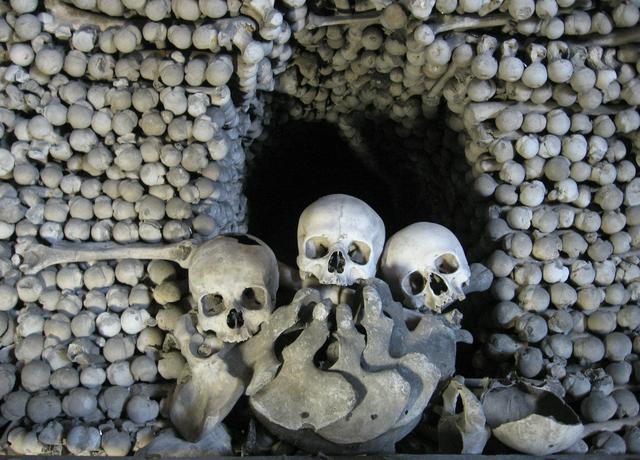 Bones in Kostnice Ossuary