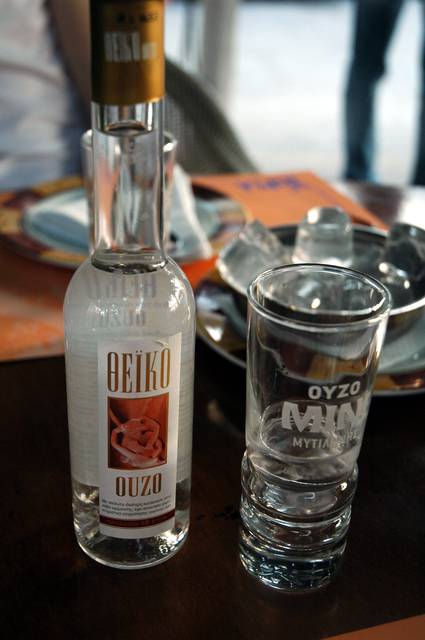 A bottle of ouzo