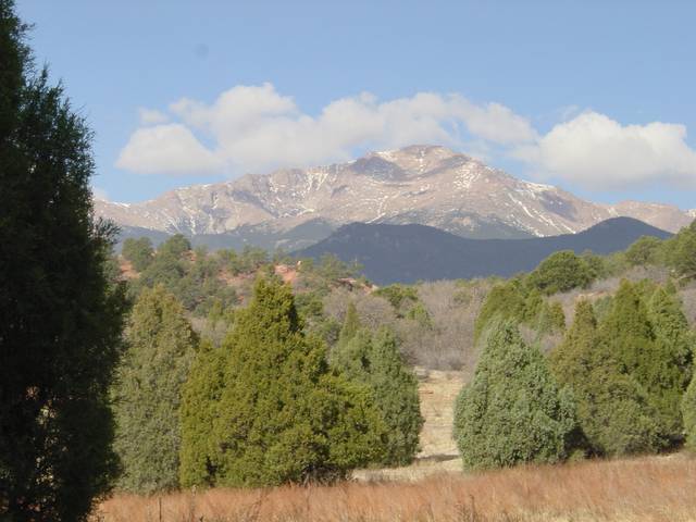 A view of Pike's Peak from the Garden of the Gods