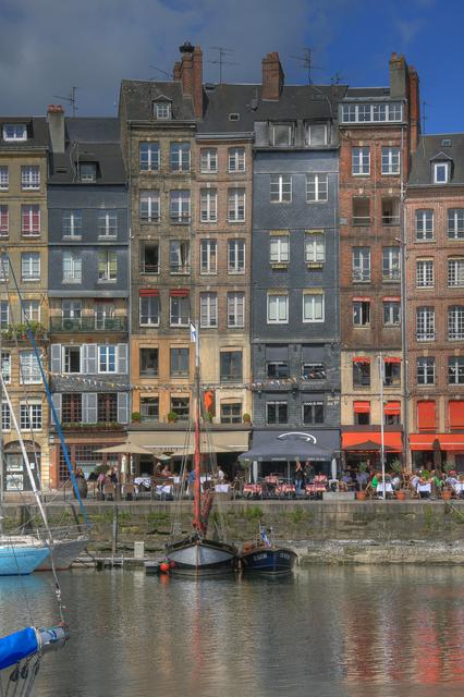 Detail of the buildings lining the harbour