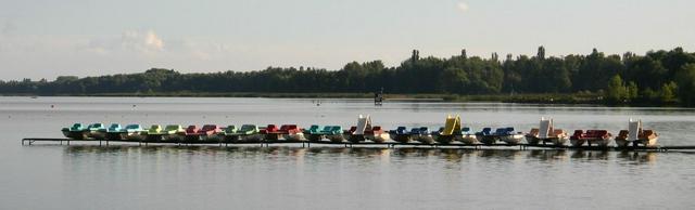 Paddle boats on Lake Balaton in Keszthely
