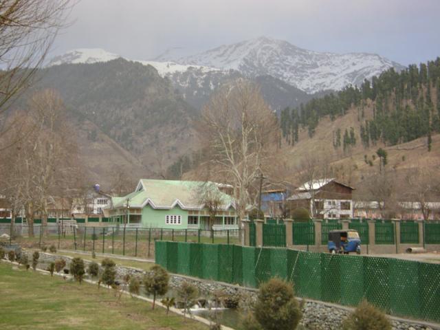 View from beside the fisheries in Pahalgam