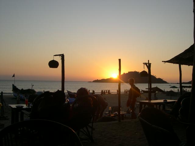 Sunset over Green Island from Palolem Beach