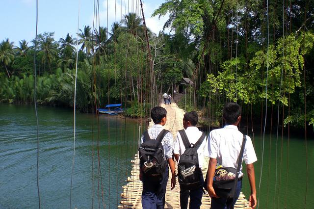 Bamboo Bridge near Green Canyon, Pangandaran