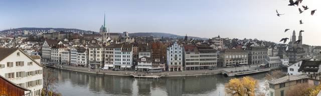 Limmatquai seen from Lindenhof hill