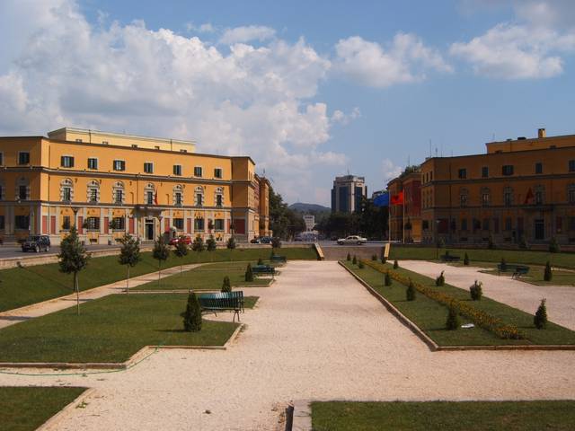 Skanderbeg Square in downtown Tirana