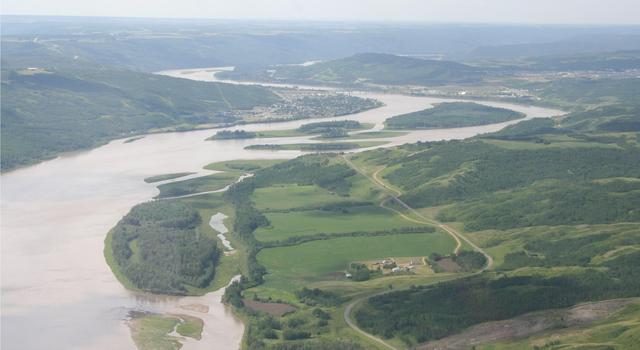 Aerial view of the Town of Peace River