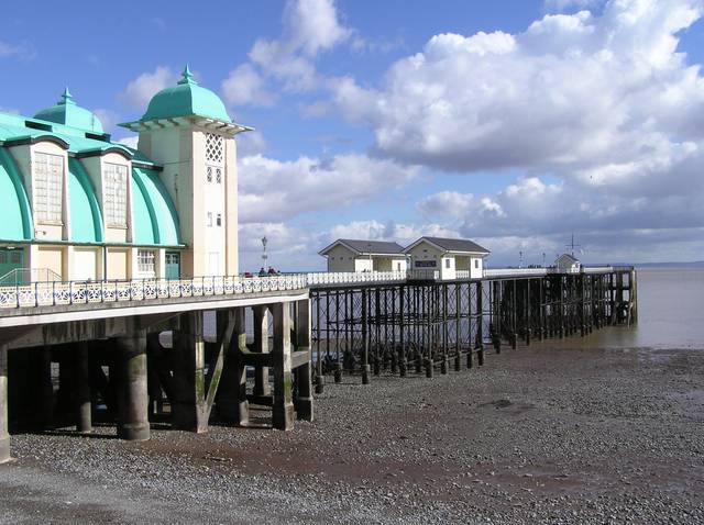 Penarth pier, Flat Holm and Steep Holm islands