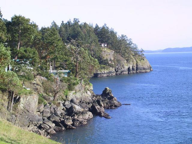 View looking down the shore