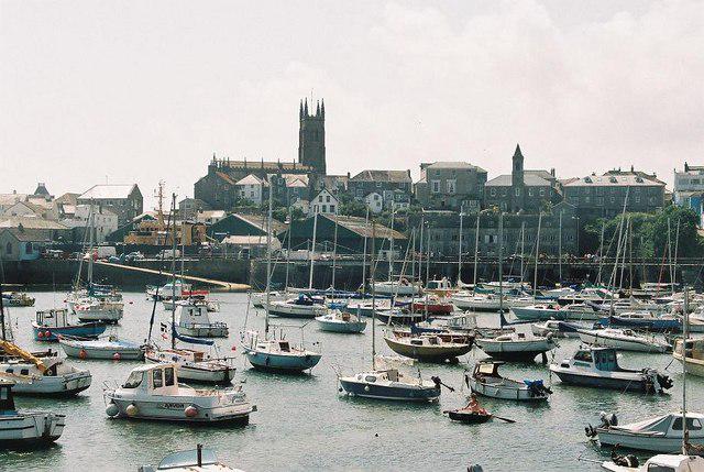 Penzance harbour and church