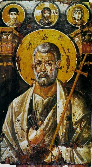 An icon depicting Saint Peter from the 6th century