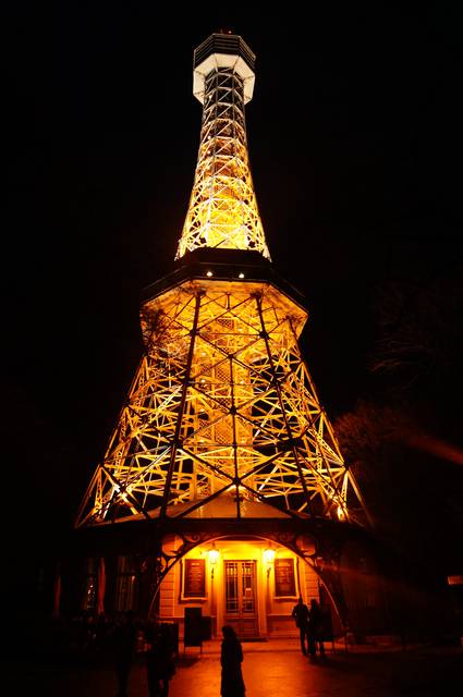 Petřín Lookout Tower at night