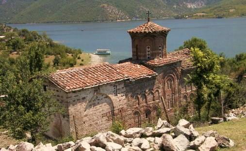 Pološki Monastery, above Lake Tikveš, is accessible only by boat