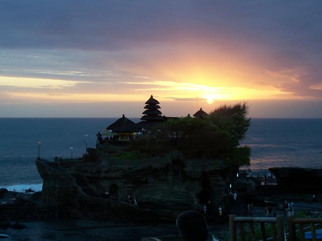 Sunset at Tanah Lot Temple.