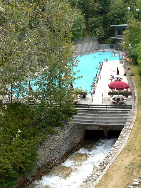 The hot-water pool at Radium Hot Springs.