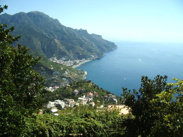 The view from Ravello of the bay below