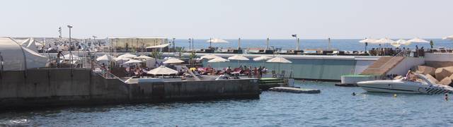 A Beach Club in Beirut. Most do not offer a sandy beach, however.