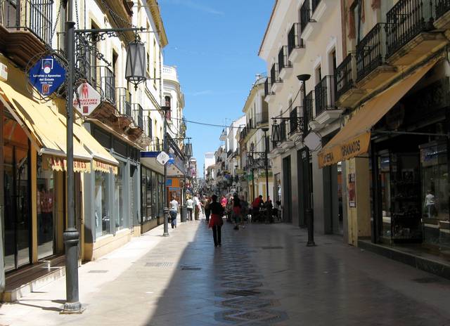 The pedestrian shopping street Carretera Espinel