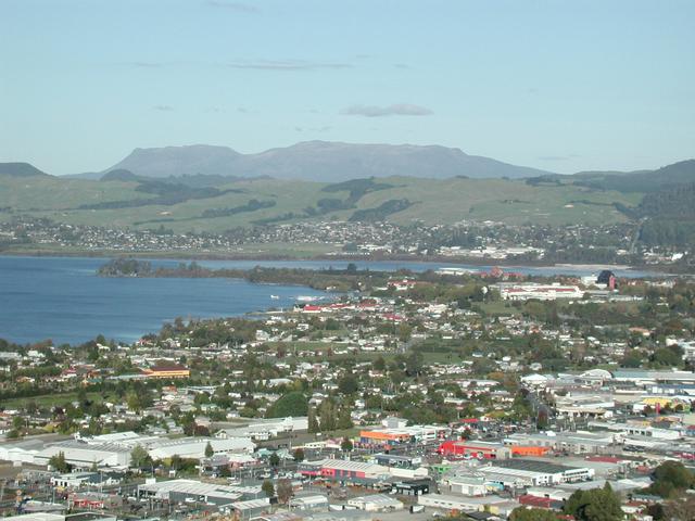 Rotorua with Mount Tarawera in the far background