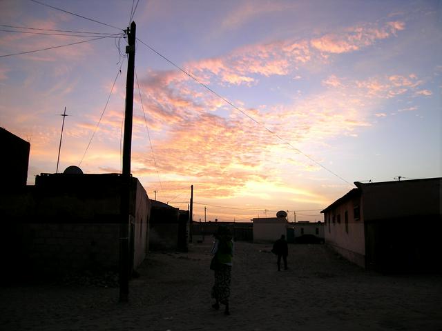 Sunrise in the town