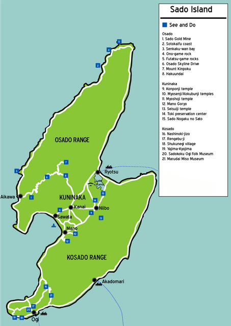 map of Sado Island