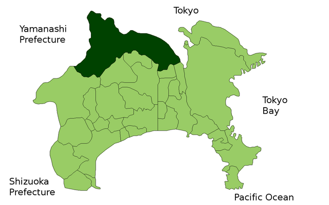 Location of Sagamihara in Kanagawa Prefecture