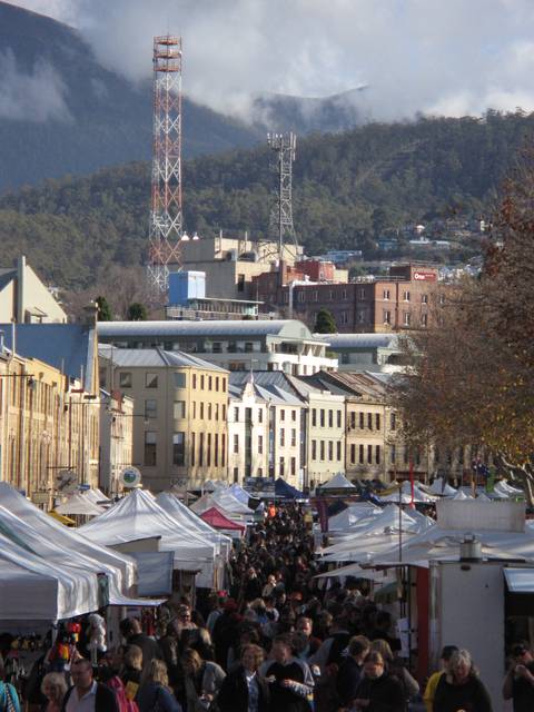 The bustling Salamanca Markets