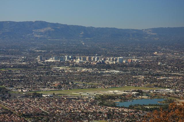 An aerial view of downtown San Jose