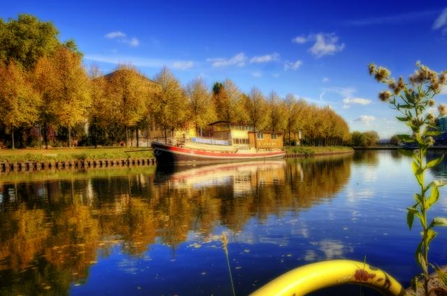 A ship on the river Saar