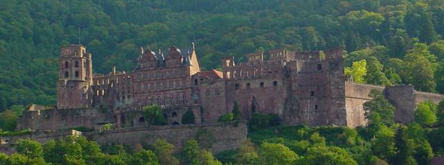 View of Heidelberg Castle from The Old Bridge