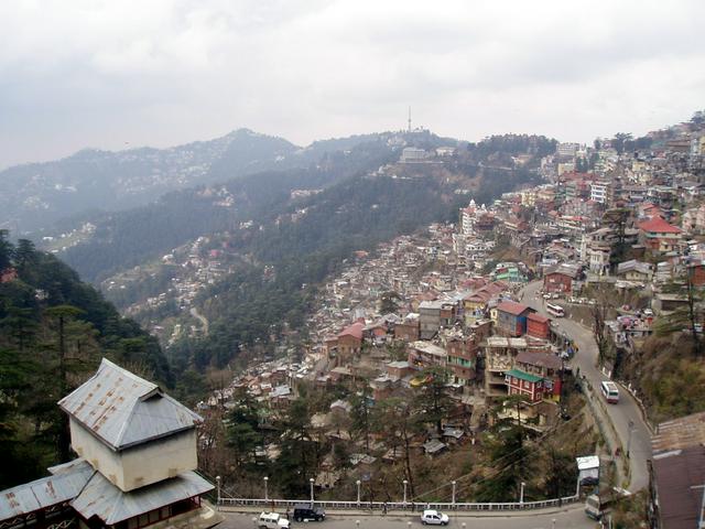 View of Cart Road and surrounding hills from The Mall