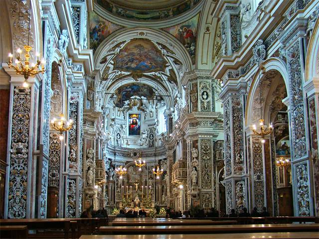 Baroque interior of the Church of the Gesù