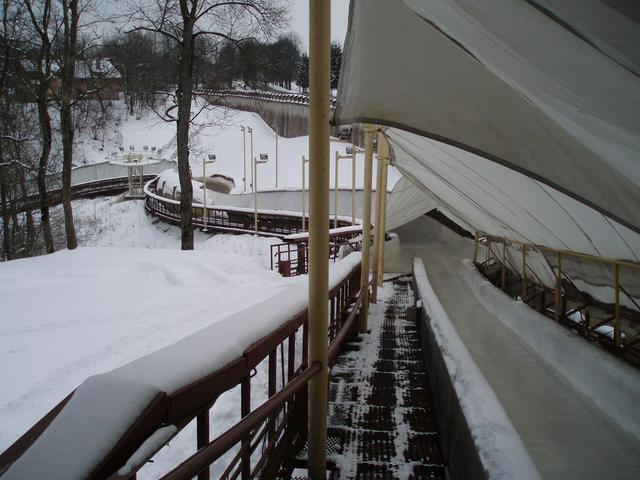 Sigulda's bobsleigh and luge track snakes its way into the valley