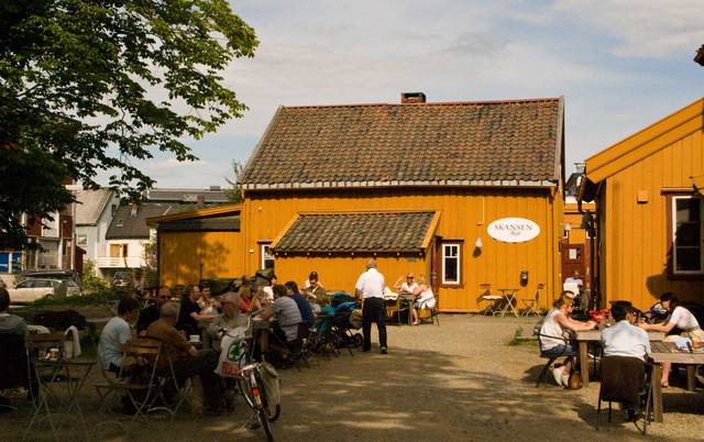 Summer café in the oldest house in the city