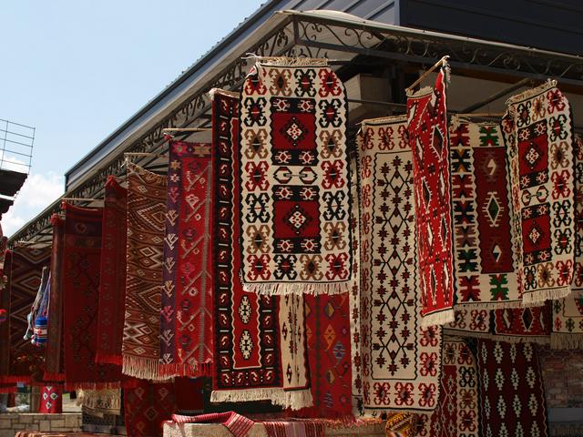 Rugs in the Skopje Old bazaar