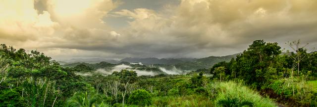 Sky with clouds above mountains in Ciales, Puerto Rico