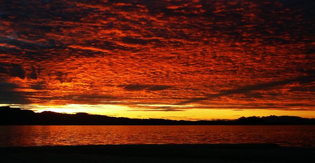 Sunset at one of the islands of Cuatro Islas