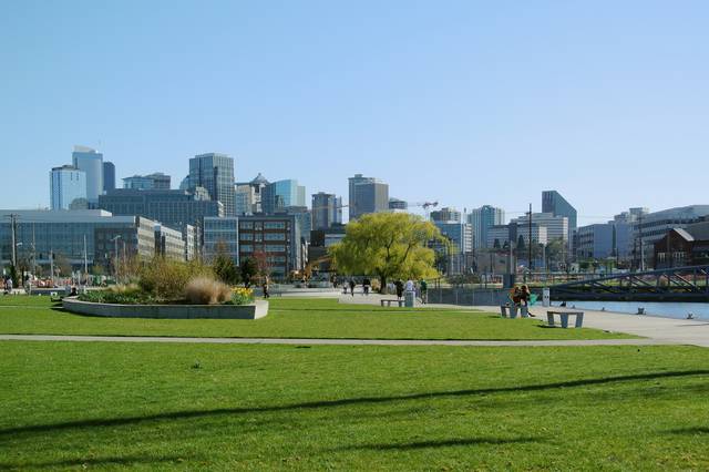 South Lake Union and downtown Seattle as seen from South Lake Union park