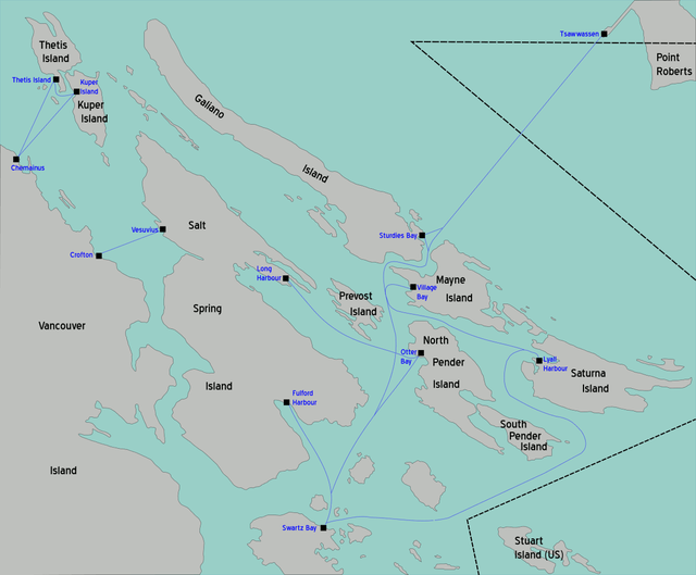 Map of the Southern Gulf Islands