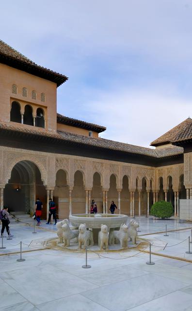 Patio de Los Leones in the Alhambra. Andalusia is a region steeped in Moorish architecture and the Alhambra in Granada is widely regarded as the pinaccle of Moorish architecture.