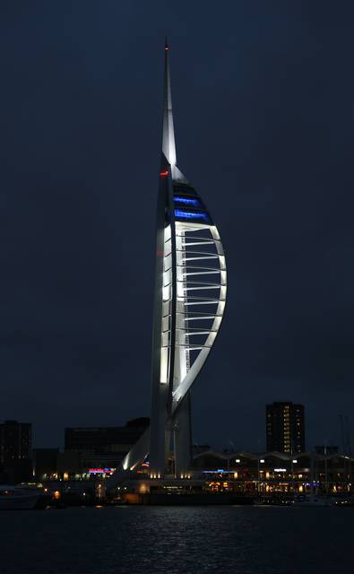 Spinnaker Tower at night