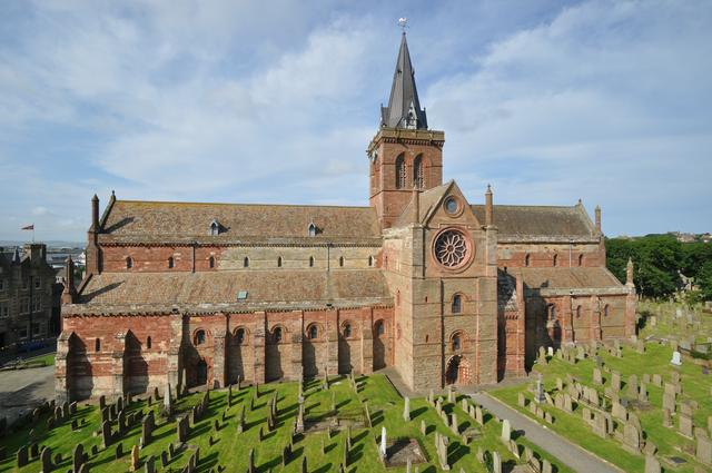 St Magnus Cathedral, Kirkwall, viewed from the Bishop's Palace