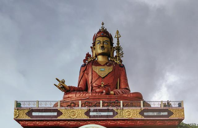 Panoramic view of the statue of Guru Padmasambhava (Guru Rinpoche), the patron saint of Sikkim on Samdruptse Hill, Namchi