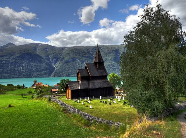 Urne stave church at Luster fjord