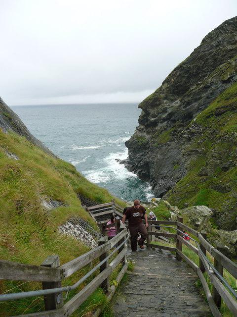 Steps up to Tintagel Castle