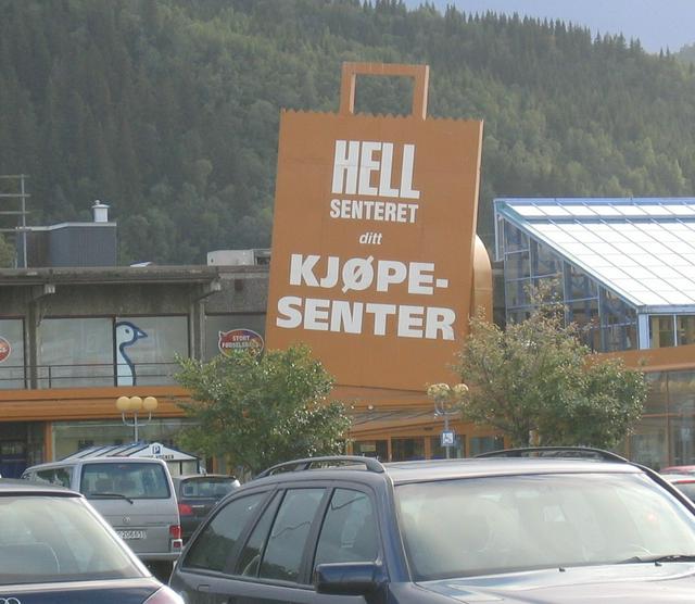 "Hell senteret - your shopping centre"
