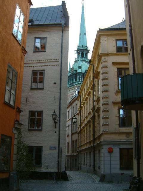 Stockholm's Old Town with the Tyska Kyrkan (German church)