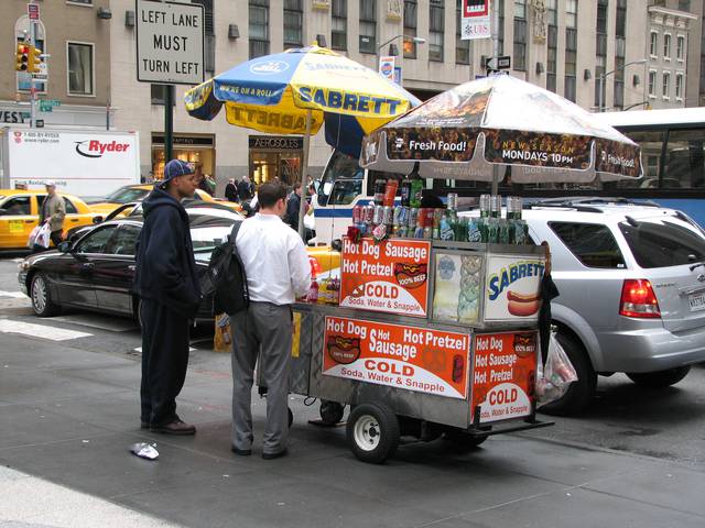 One of the many, many food carts in the city