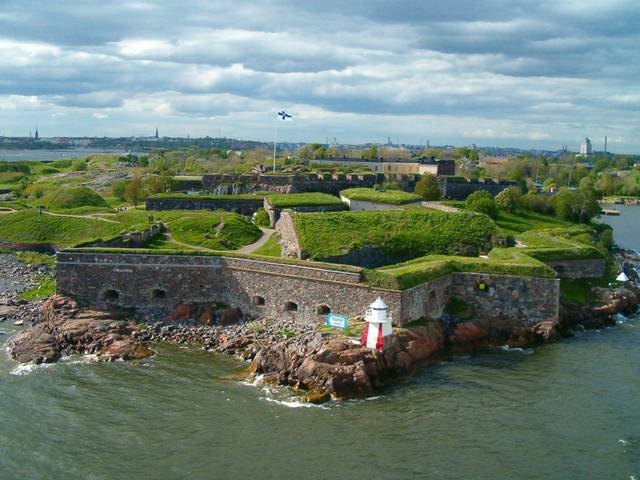 Suomenlinna fortress, seen from a passing ferry